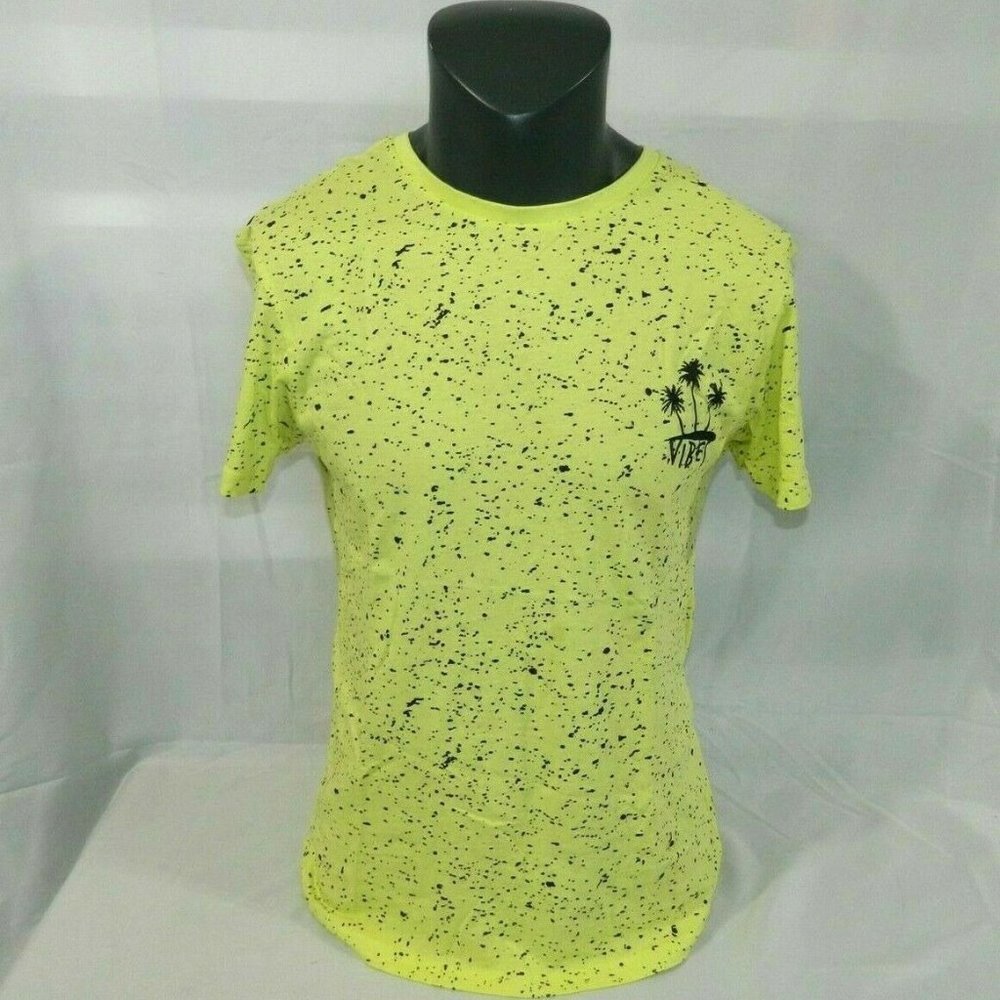Yellow Black Speckle Vibes T Shirt Retro Mens S urban Heritage 80s